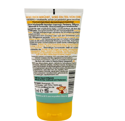 Jean & Len Sensitive Sonnencreme Baby & Kids LSF 50+, 150ml