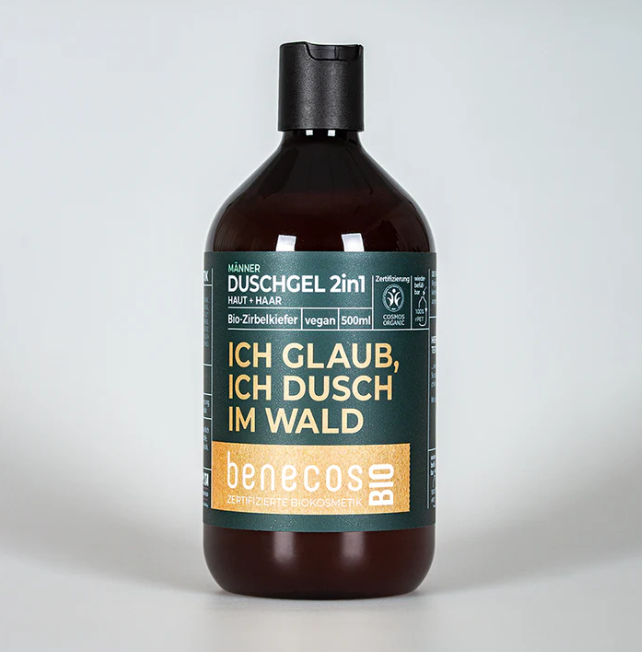 benecosBio Duschgel 2in1 Bio-Zirbelkiefer - Ich glaub, ich dusch im Wald