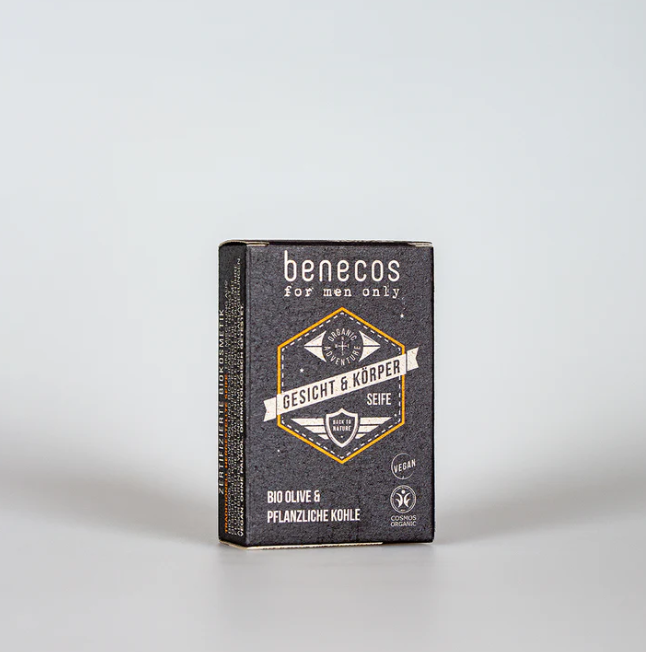 Benecos for men only Gesicht- und Körperseife Bio-Olive & Pflanzliche Kohle