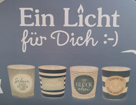 Ein Licht für dich :-)  (Windlicht mit Teelicht, verschiedene Sprüche)