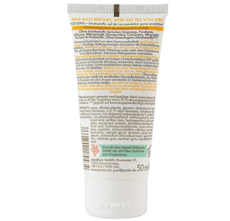 Jean & Len Sensitiv Sonnencreme Gesicht LSF 50+, 50 ml - Einführungspreis!!!