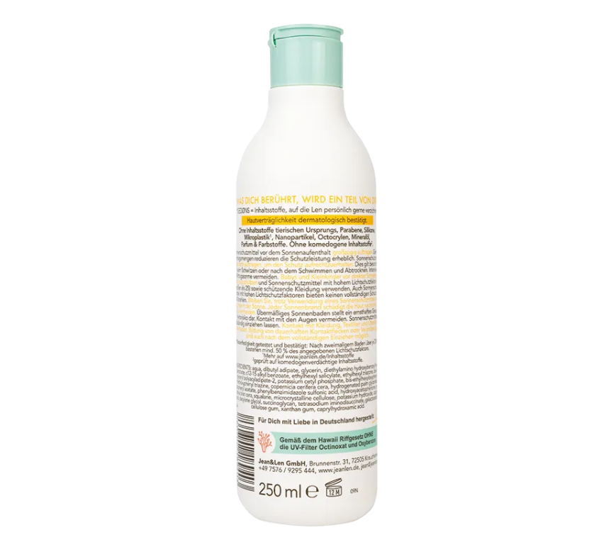 Jean & Len Sensitive Kids Sonnen Lotion LSF 50+, 250ml - Einführungspreis!!!
