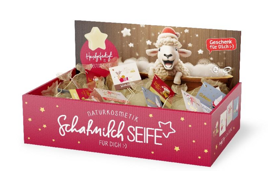 Naturkosmetik Schafmilchseife für dich :-)  - Sternseife mit Weihnachtsgrüßen