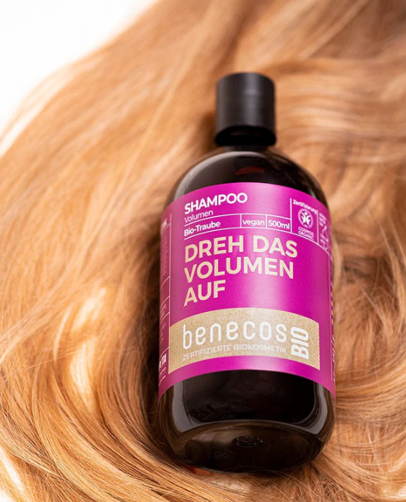 BENECOS Shampoo "Dreh das Volumen auf" mit Bio-Traube