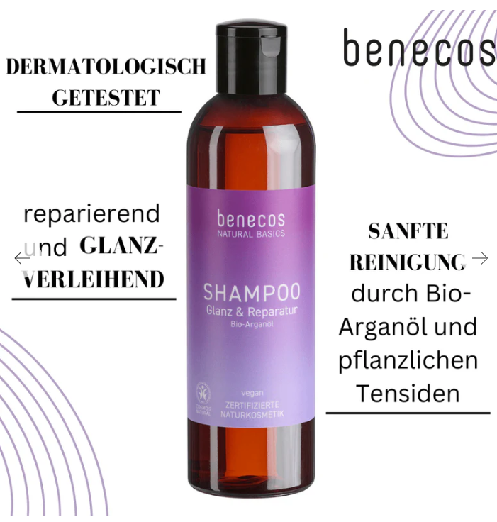 BENECOS Natural Basics Shampoo Glanz & Reparatur mit Bio-Arganöl